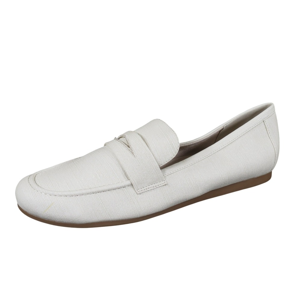 Kensie Yelena Women Penny Loafer Shoes Size 10 Casual Business Canvas Off-White‎